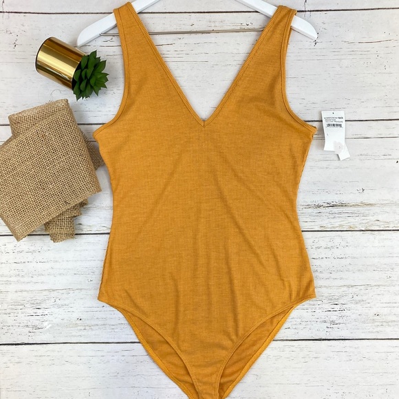 Abound Tops - Abound Bodysuit Yellow Treasures Size Large